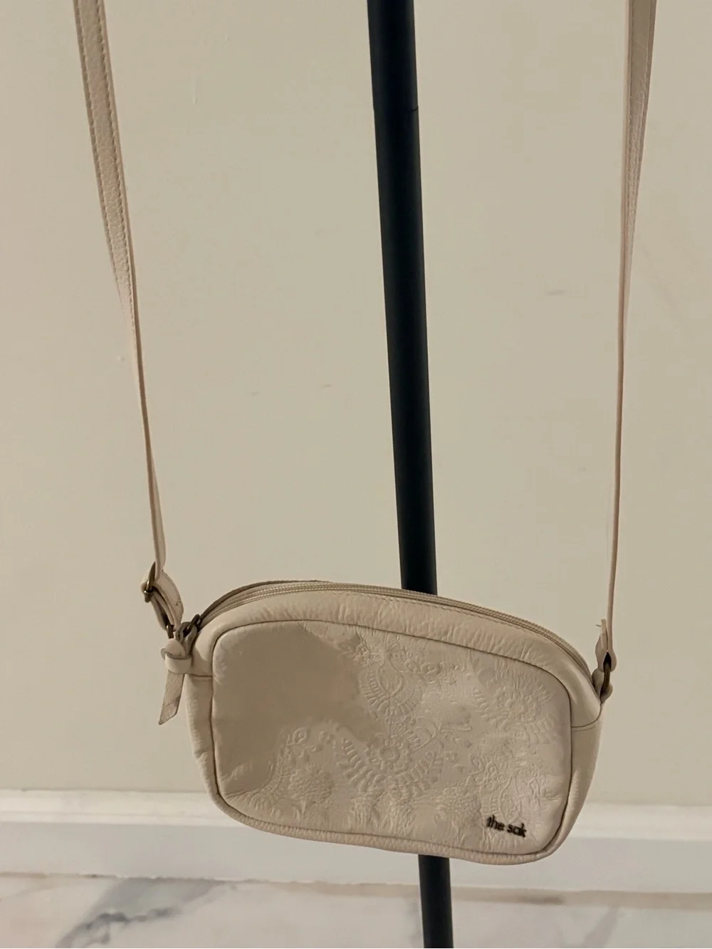 The Sak Beige Embossed Crossbody Bag